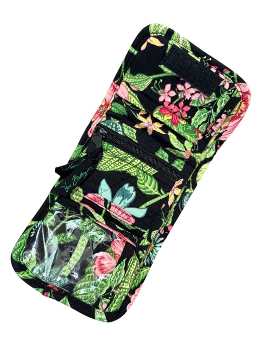 Vera Bradley Botanica Bag & Wallet Set Black Green Floral Quilted USA Retired - Picture 8 of 16